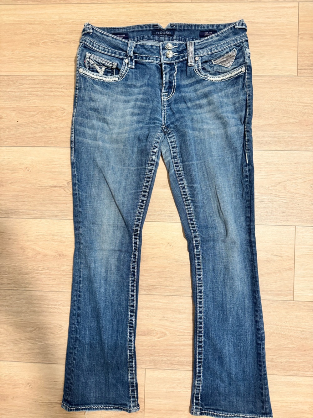 Vigoss Women's Boot Cut Jeans in Medium Blue Denim